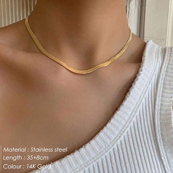 14k Flat Snake Women's Chain! New!